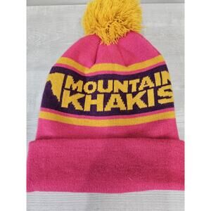 Mountain Khakis Pink Pom Beanie Hat Cap Unisex Pink Purple Yellow